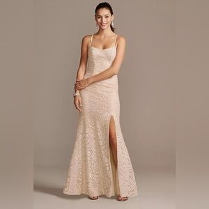 David's Bridal Lace Mermaid Gown Maxi Dress Size 6